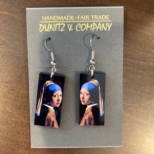 Lady with Pearl Earring art-inspired earrings NEW